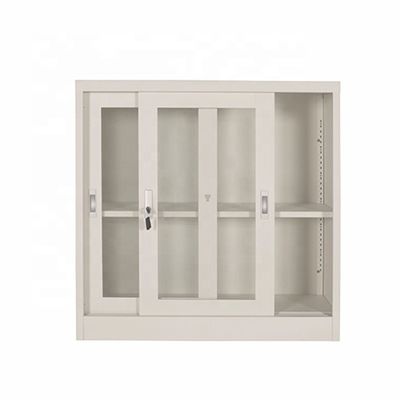 2 Sliding Door  Vertical Metal Bookshelf Fireproof Filing Cabinet